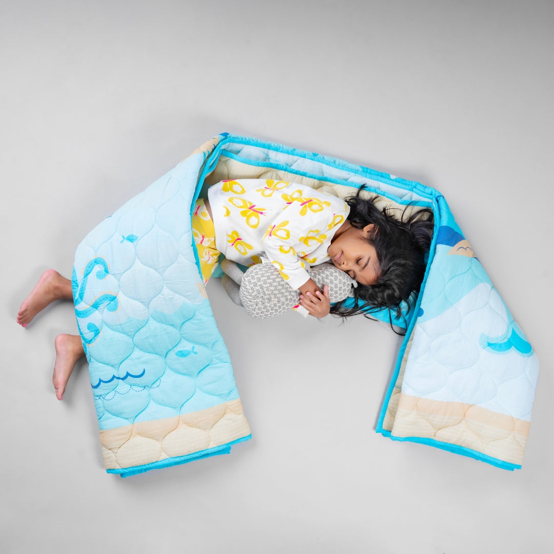 Gudgoodie Cotton Muslin Baby Quilt  - Undersea Oasis