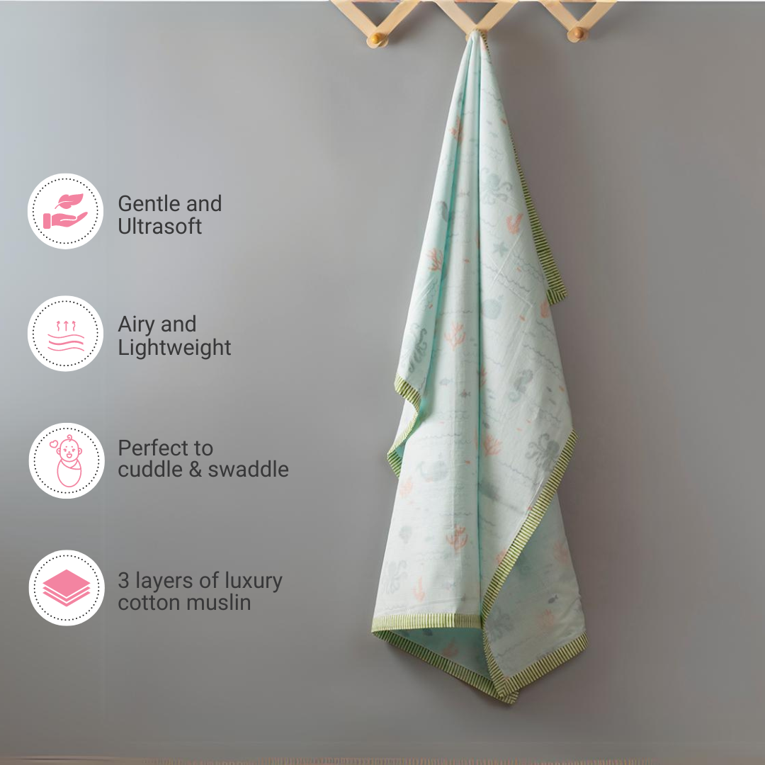 Gudgoodie Kids Cotton Muslin Dohar - Ultrasoft & Breathable  4-10 years