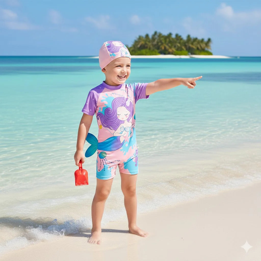 2pcs Swim Set with cap - Girls
