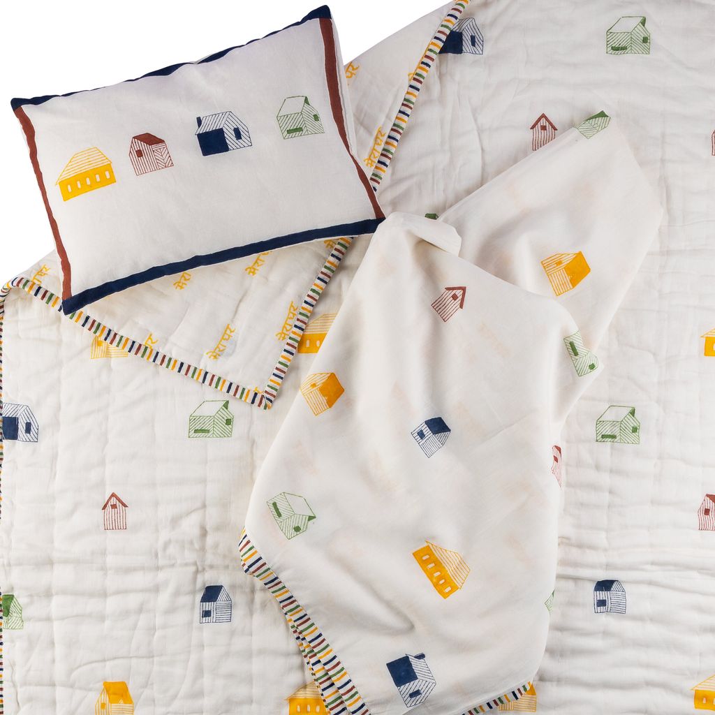 Mulmul Bedding Set | Hand-Block Printed