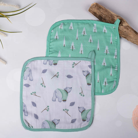 Tiny Snooze Organic Washcloths (Set of 2)-Arctic