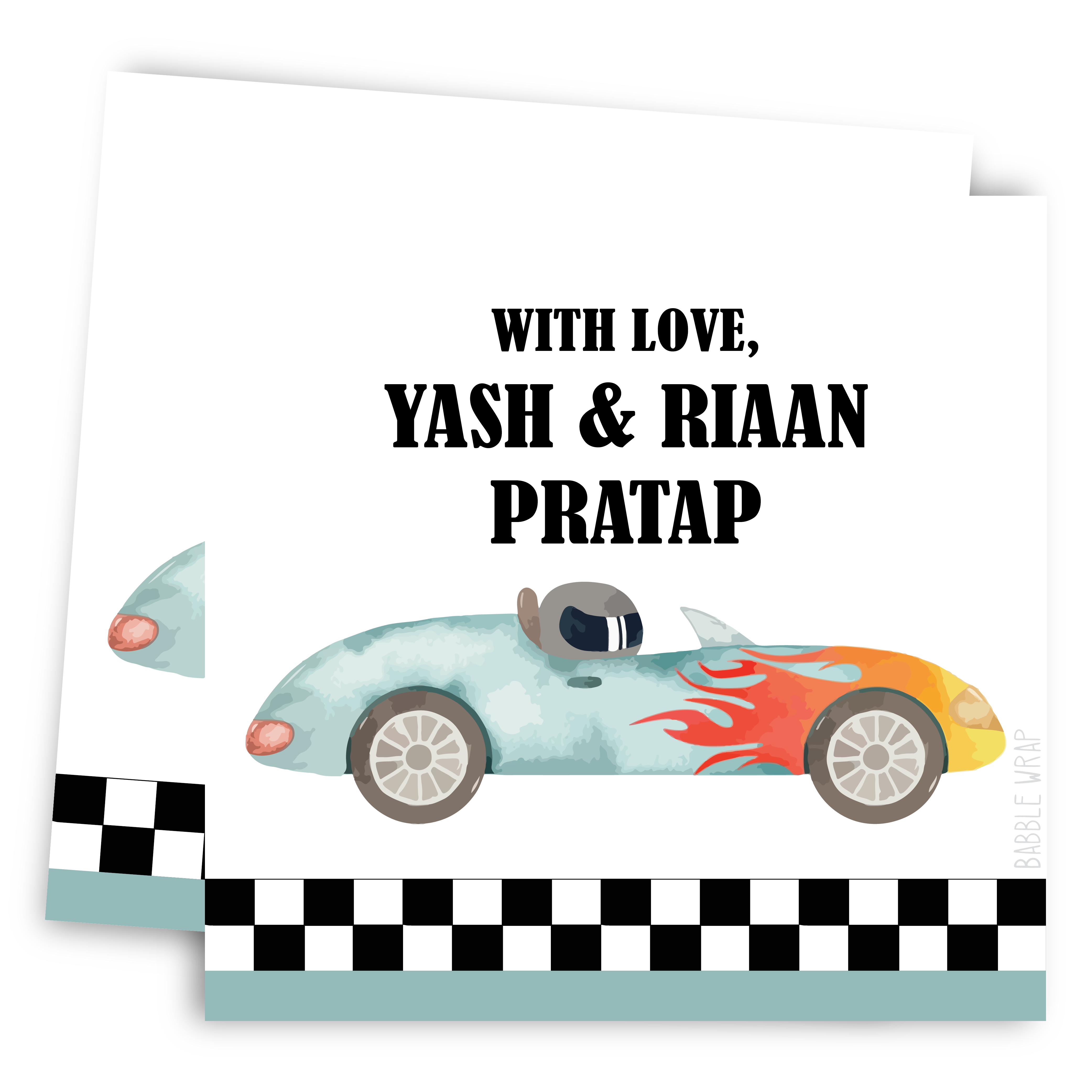 Gift Tag - Vroom Vroom (Set of 24)