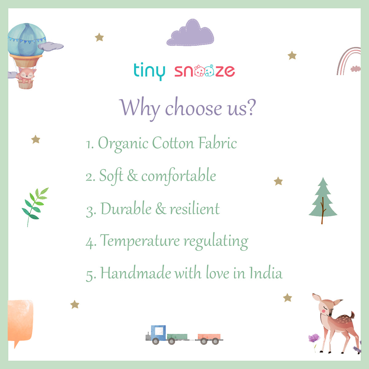 Tiny Snooze- Organic Nightsuit- Pines