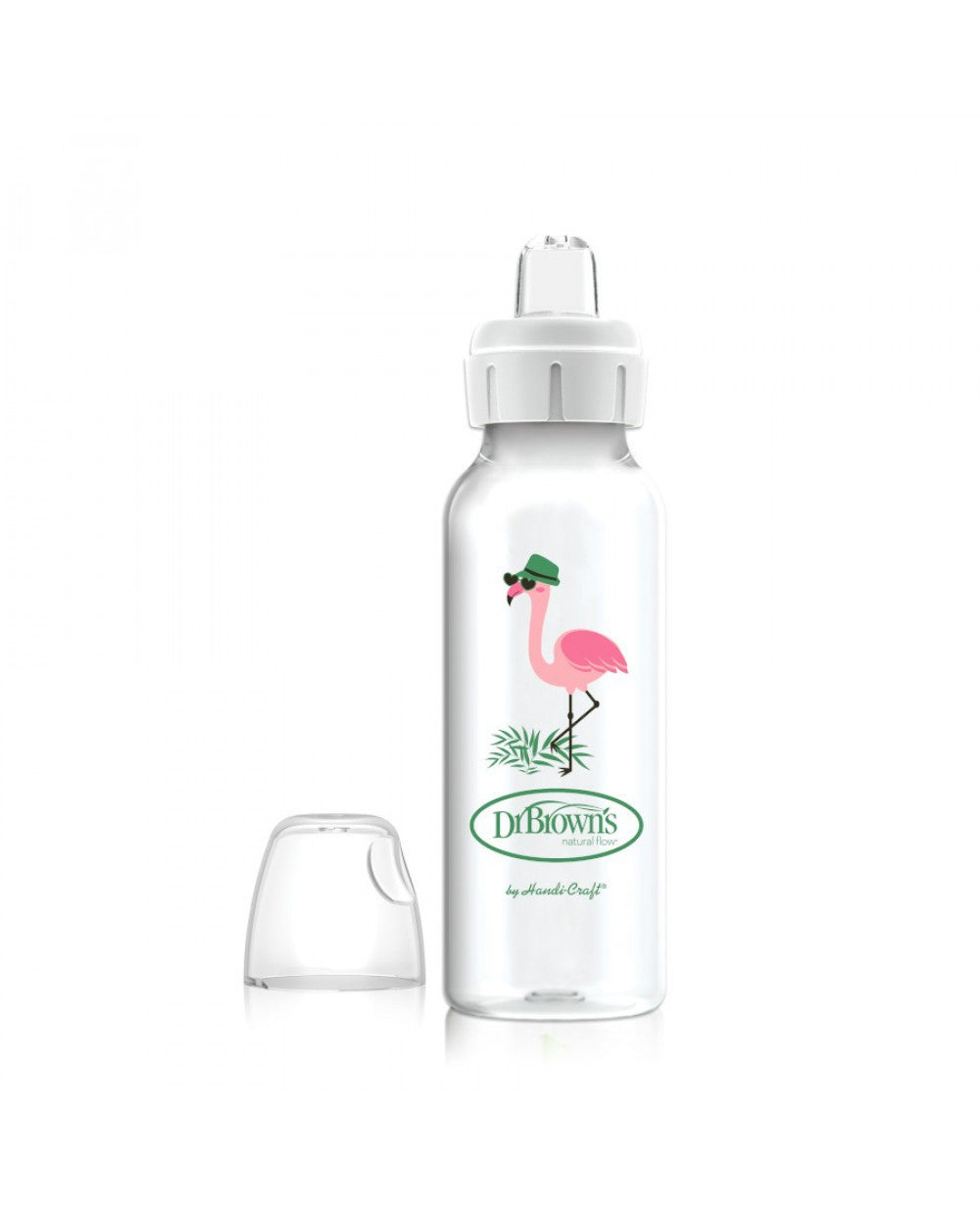 Dr. Brown's Narrow Sippy Spout Bottle - Flamingo
