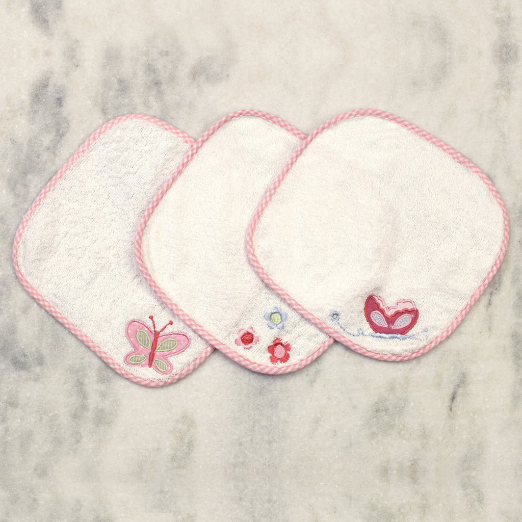 Butterfly Kisses Wash Cloths <br> Set of 3