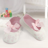 Baby Moo Embroidered Floral White And Pink Booties