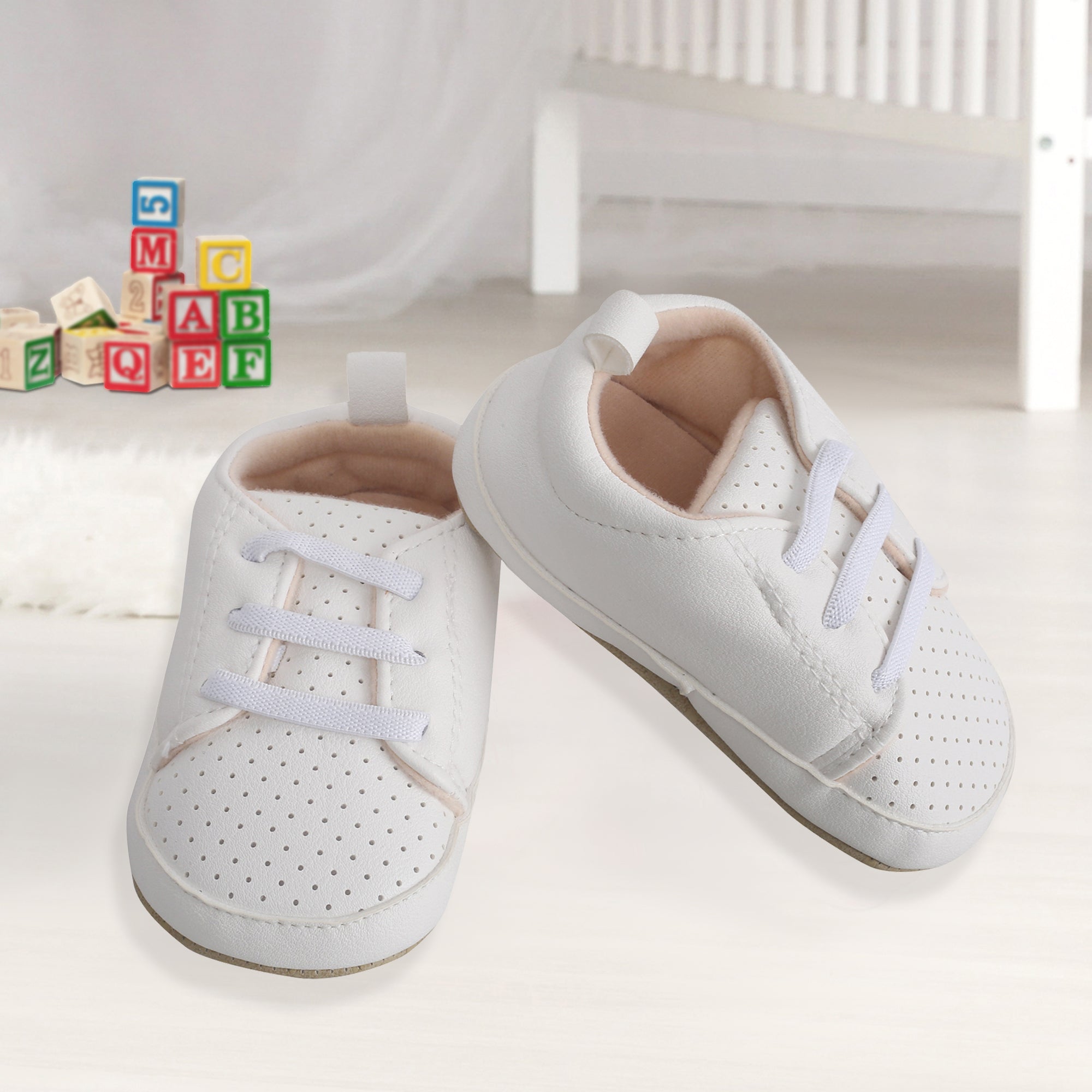 Baby Moo White Lace Up Booties