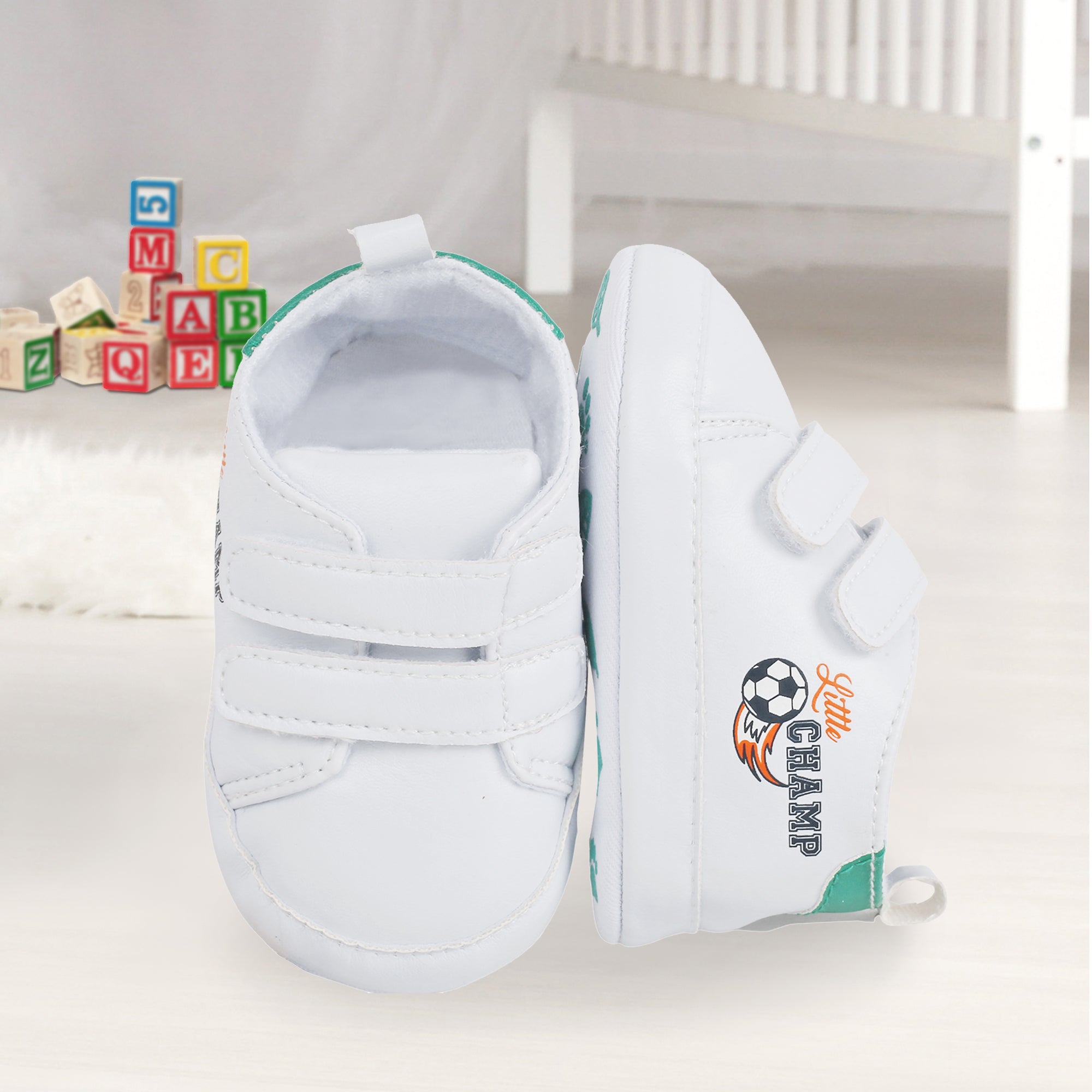 Baby Moo Little Champ White Velcro Sneakers