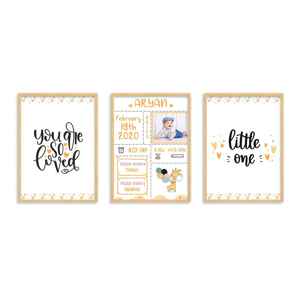 Doodle's Wall Frames - Baby Giraffe (Set Of 3) Style 1