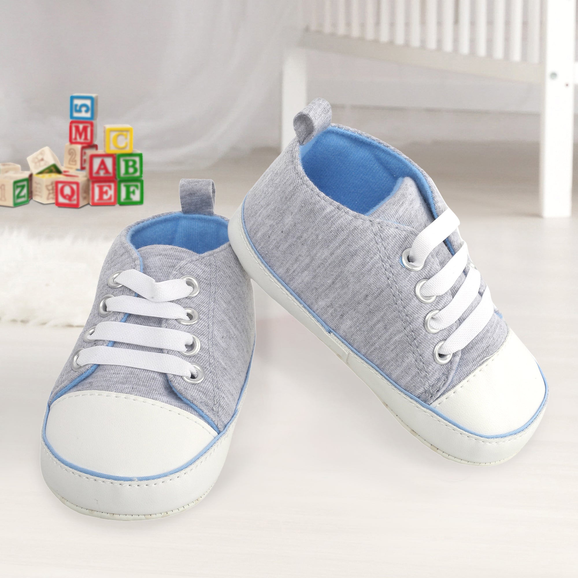 Baby Moo Grey Lace Up Sneakers