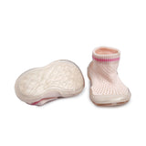 Baby Moo Comfy Knitted Pink Slip-On Shoes