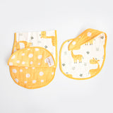 Baby Giraffe - Reversible Bib & Burpy Cloth Set