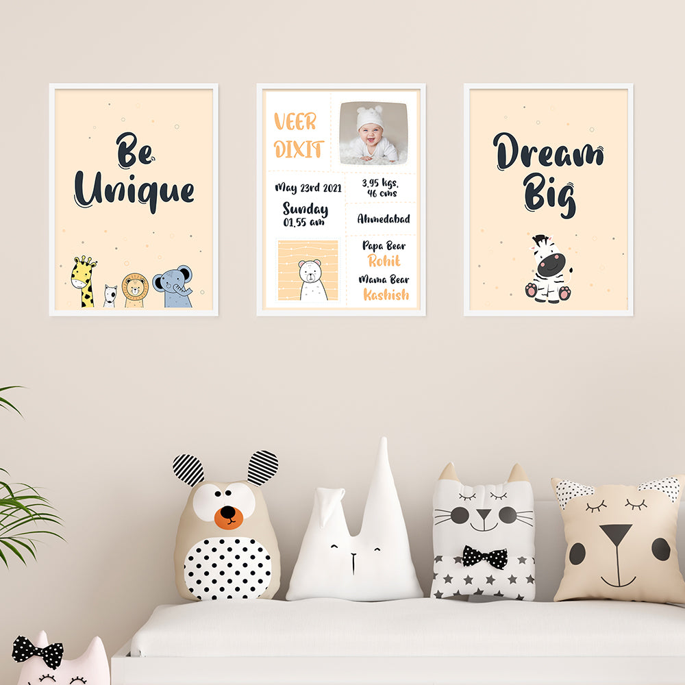 Doodle's Wall Frames - Baby Animals (Set Of 3) Style 2