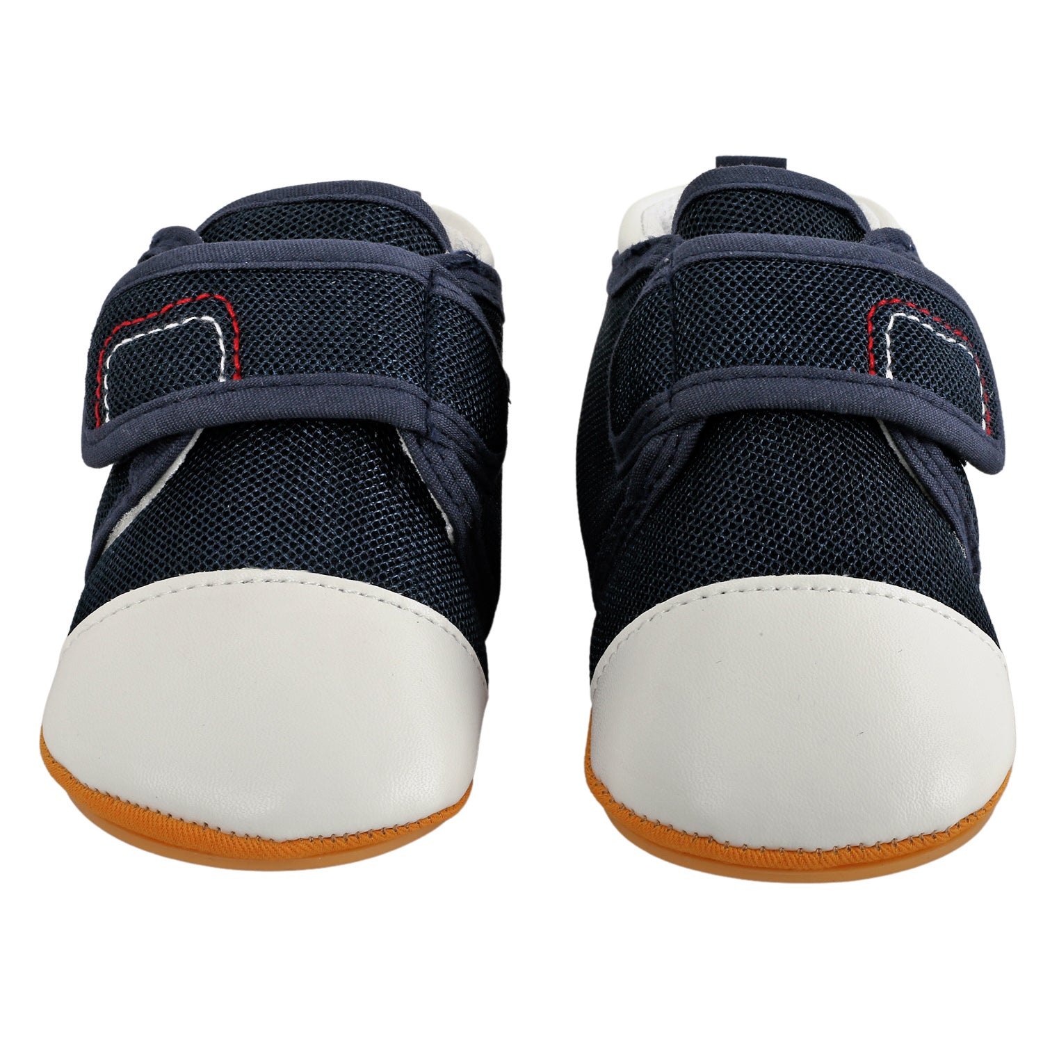 Baby Moo Casual Blue And White Velcro Booties