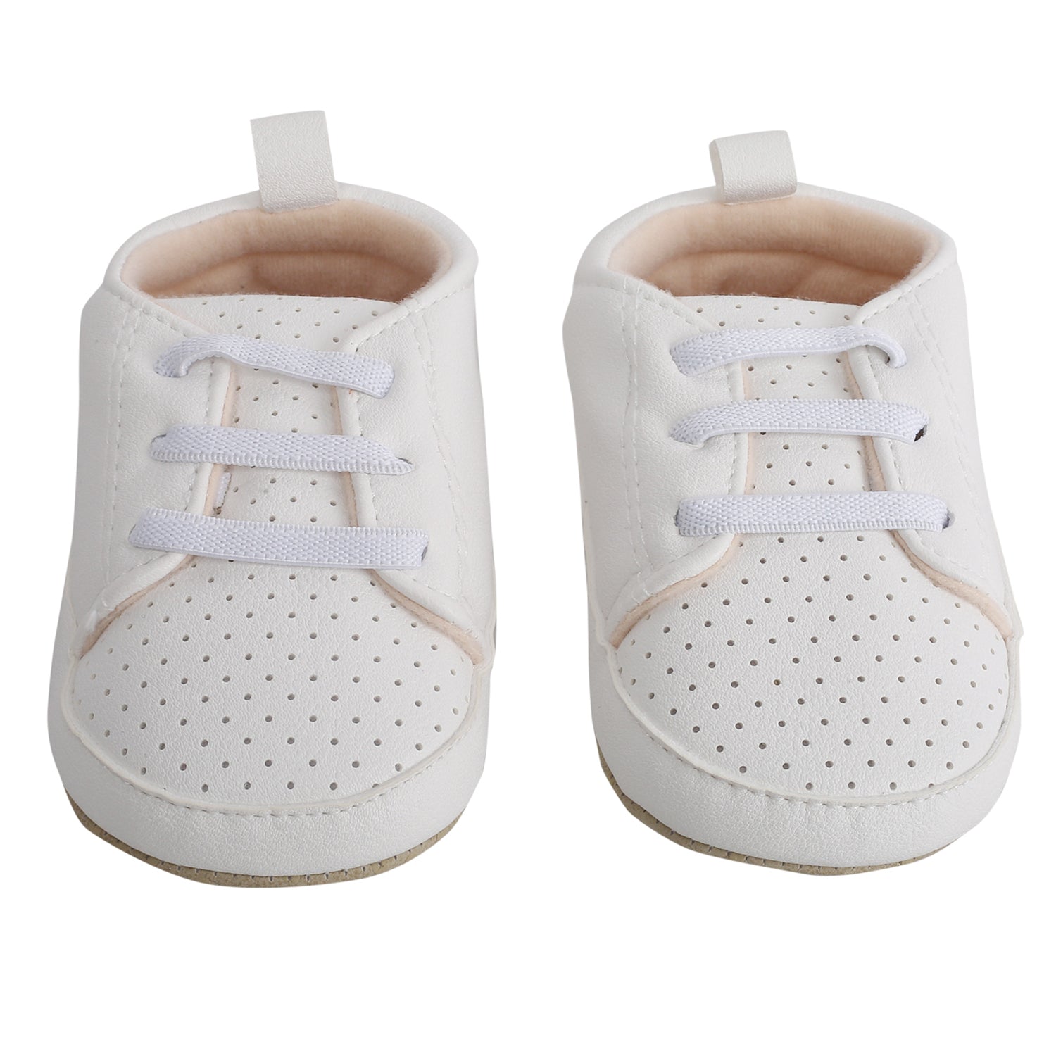 Baby Moo White Lace Up Booties