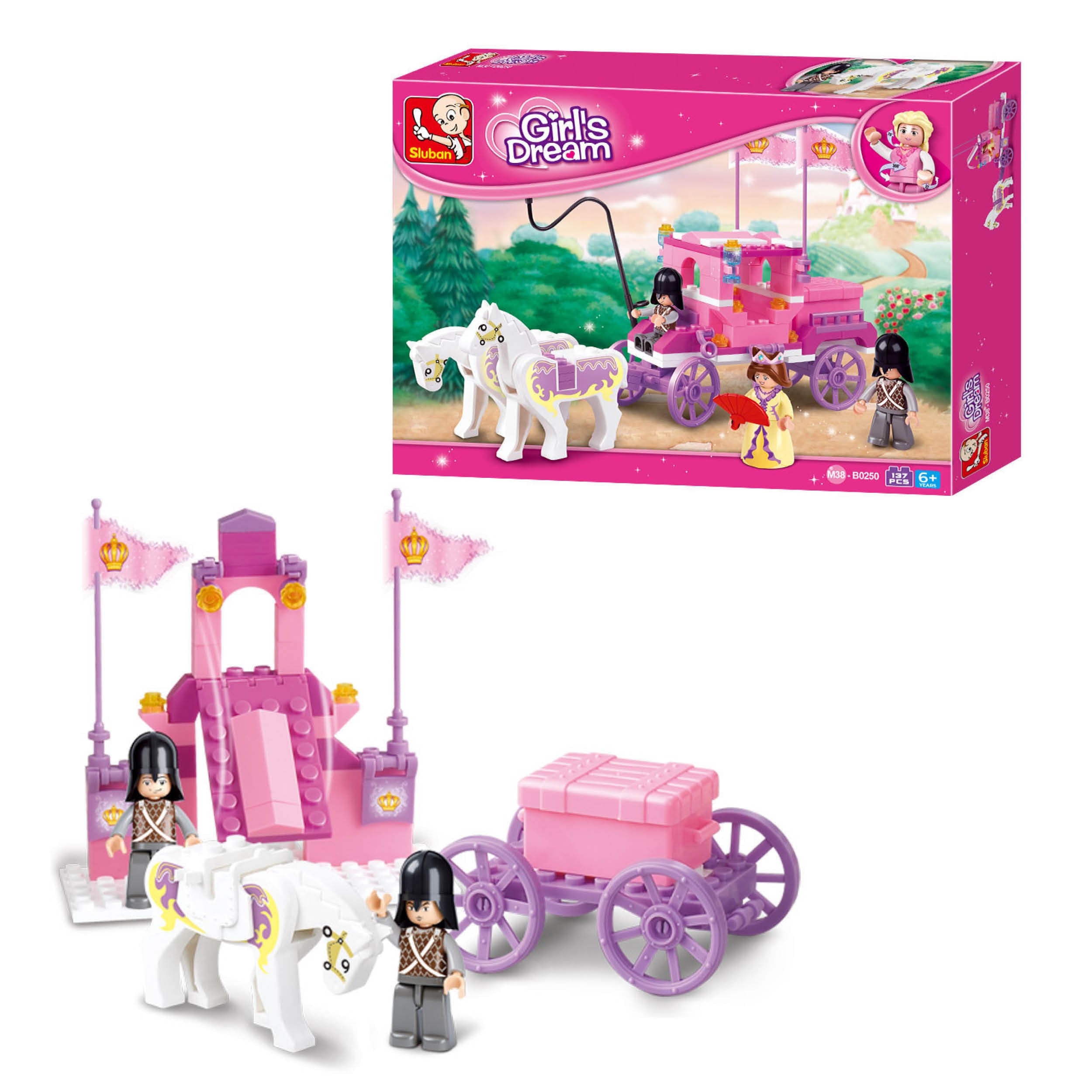 SLUBAN® The Royal Carriage (M38-B250) (137 Pieces) Building Blocks Kit For Girls 
