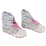 Baby Moo Floral White And Pink High Top Booties