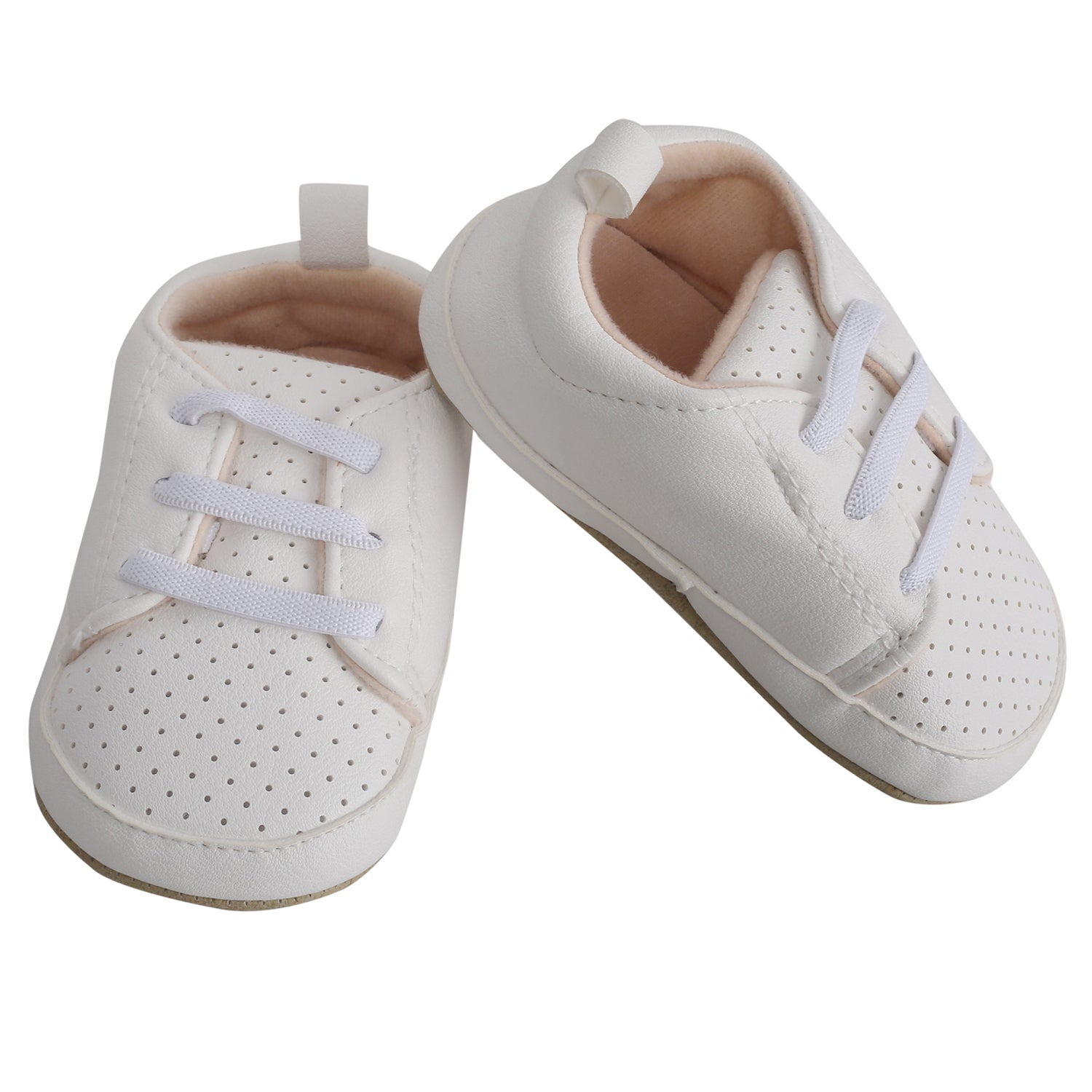 Baby Moo White Lace Up Booties