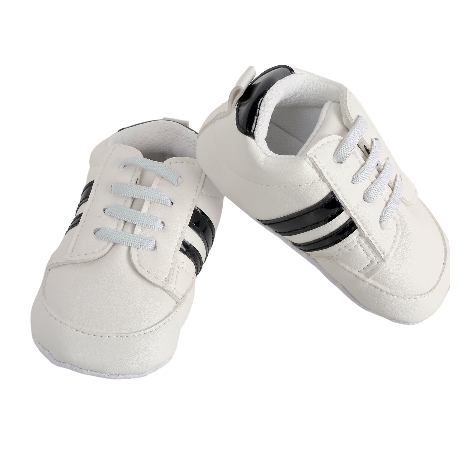 Baby Moo Black Stripes On White Sneakers