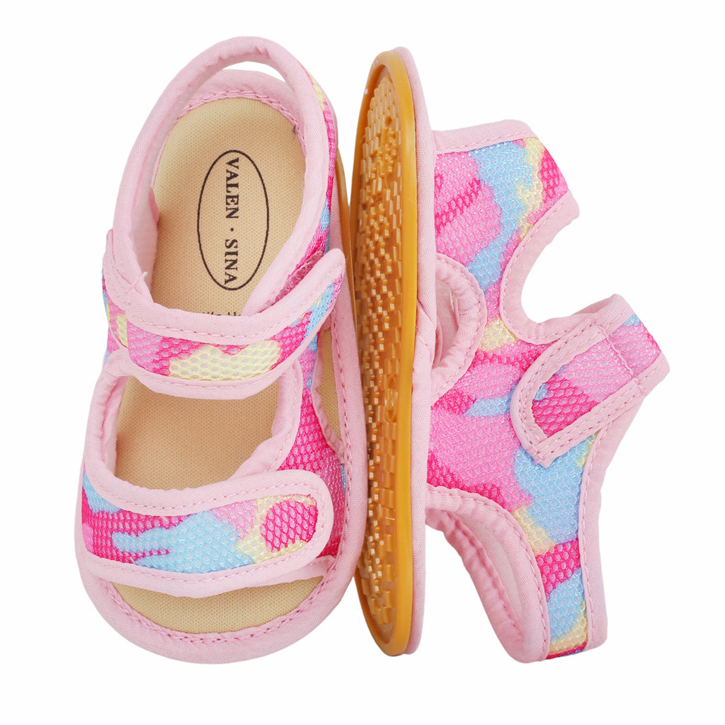 Baby Moo Camouflage Print Pink Open Toe Sandals
