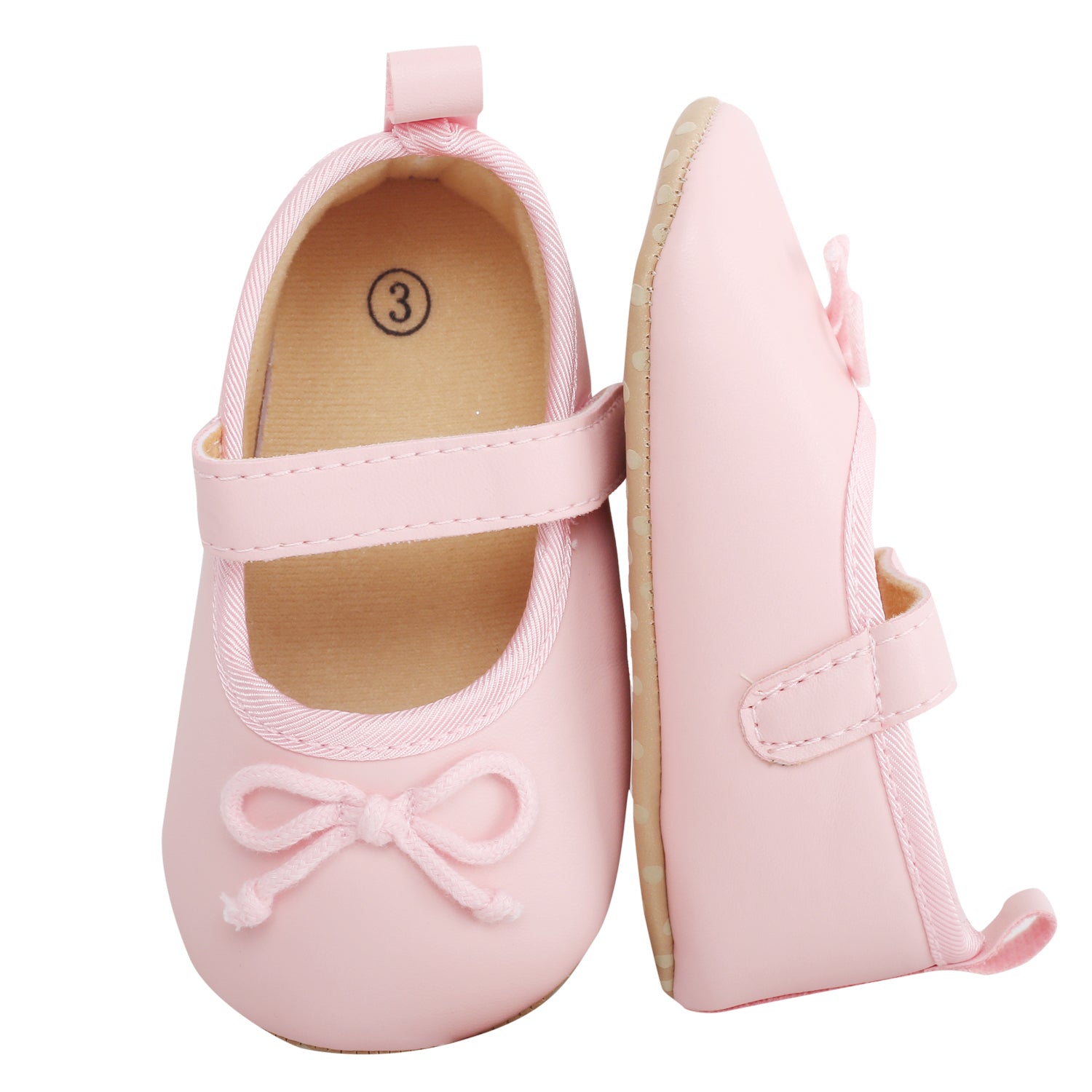 Baby Moo Dressy Bow Pink Booties