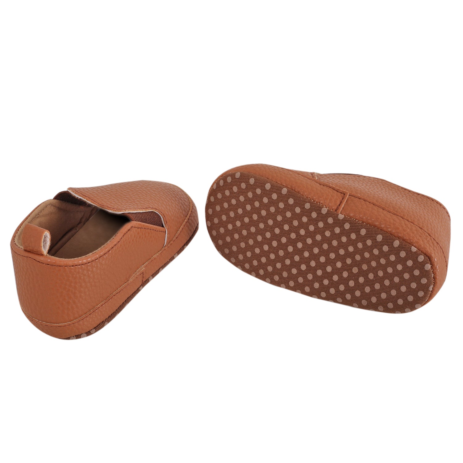 Baby Moo Leather Brown Slip-On Booties