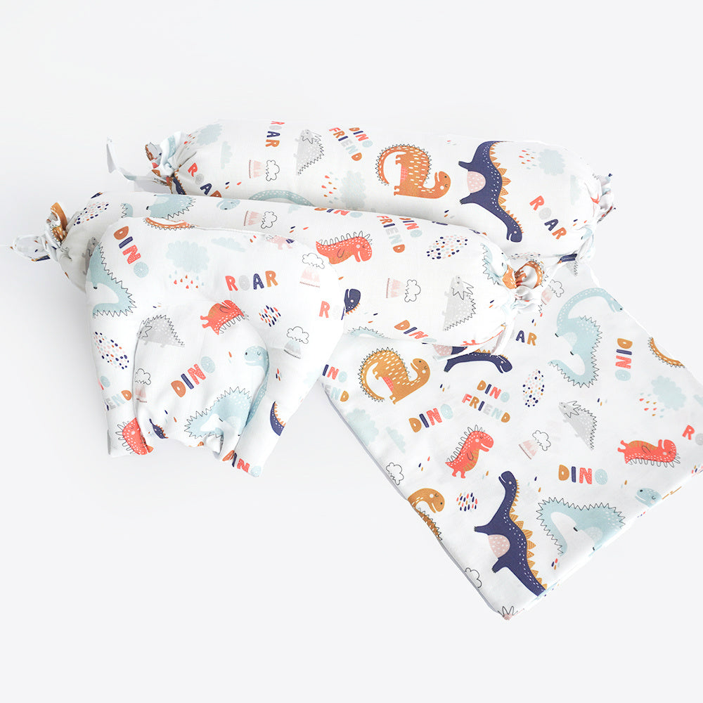Dino Friend - Cot Bedsheet Set (Fitted)