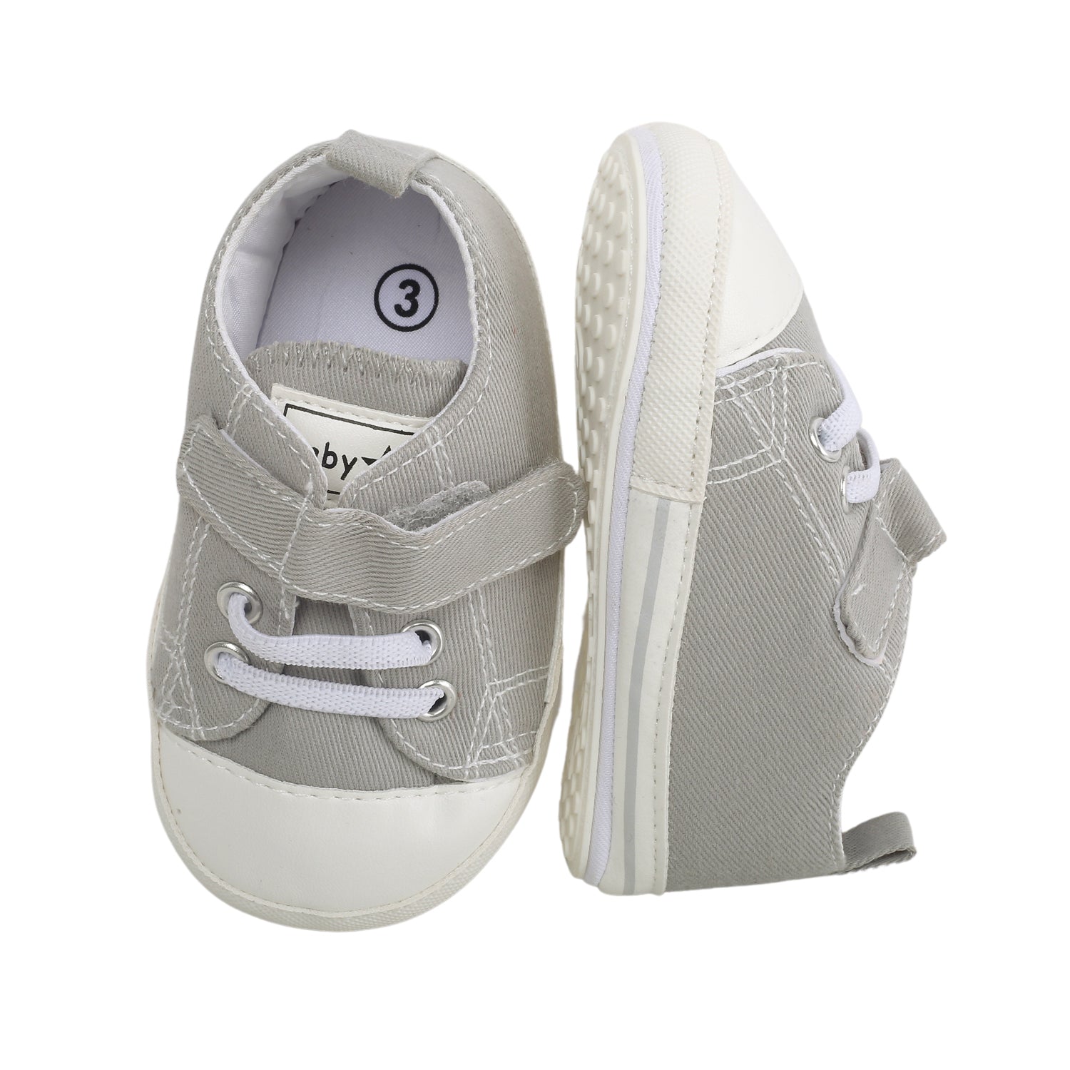 Baby Moo Grey Velcro Sneakers