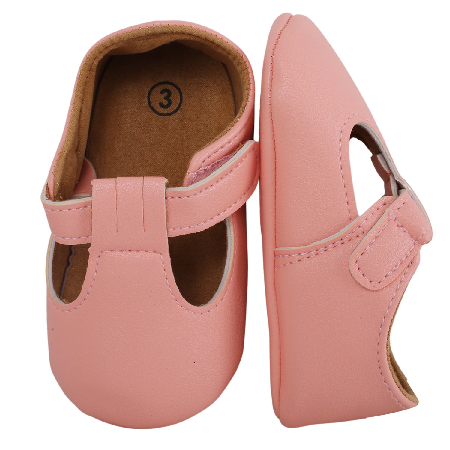 Baby Moo Dressy Pink Velcro Booties