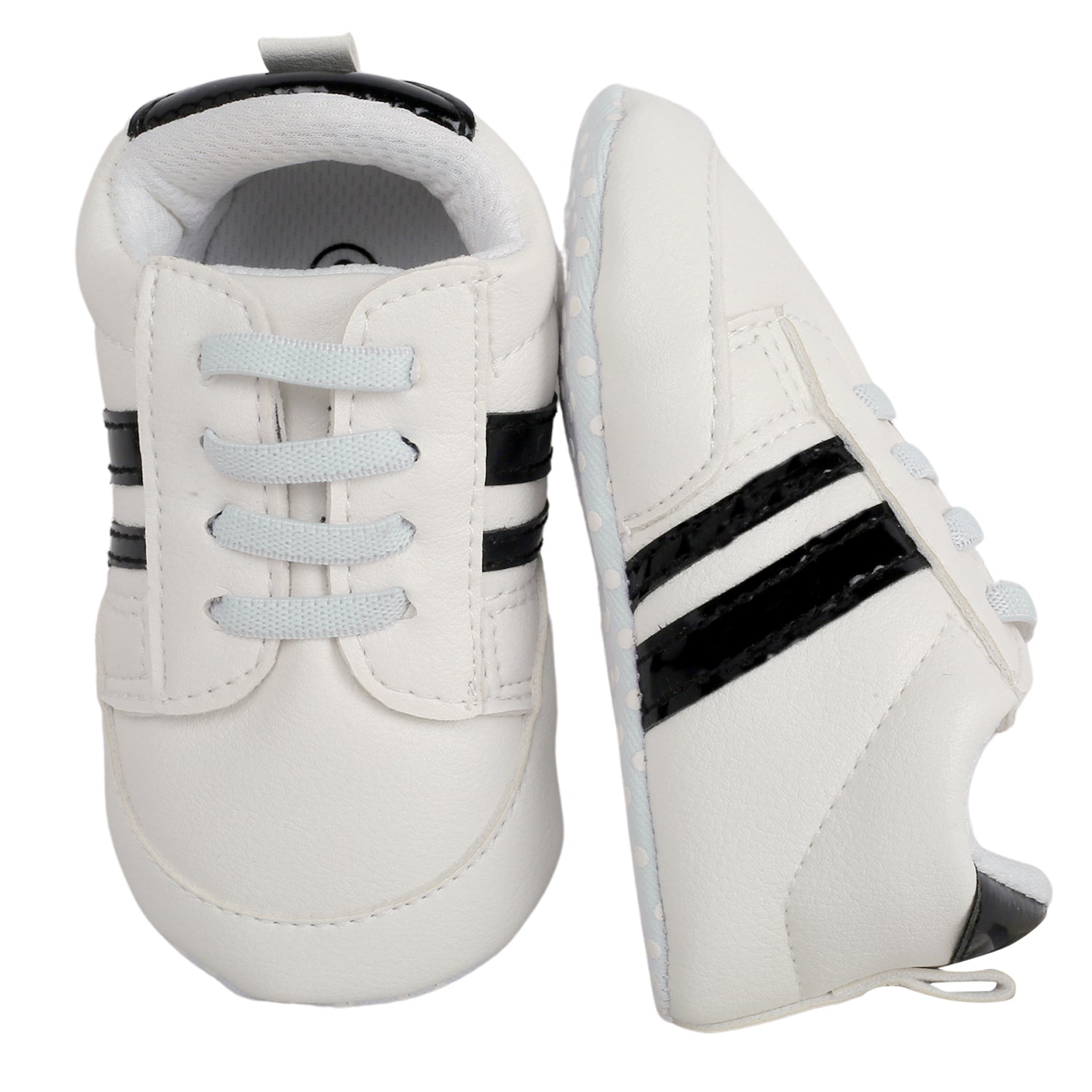 Baby Moo Black Stripes On White Sneakers