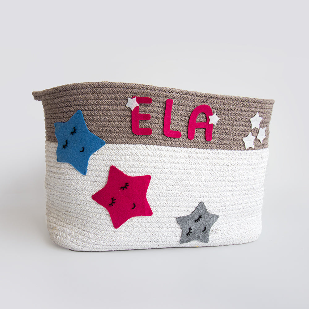 Twinkly Stars- Cotton Rope Basket- Individual/ Set Of 2