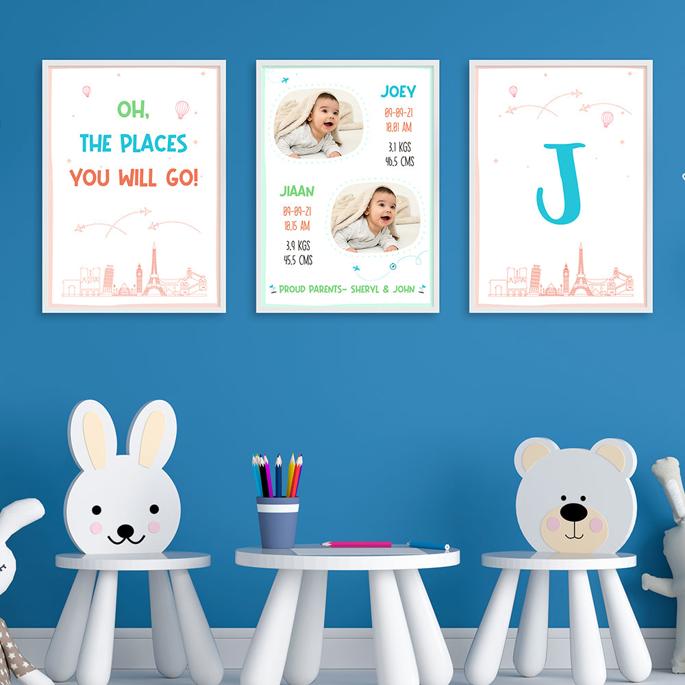 Doodle's Wall Frames - Lil Travellers (Set Of 3) Style 2