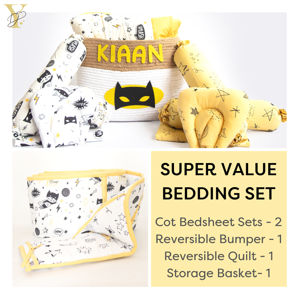 Super Value Bedding Set - Superbaby & Doodle Stars (Set Of 11)