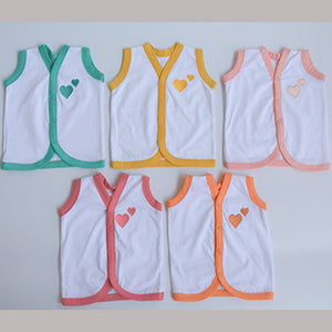 All Hearts - Doodle Baby Vests (Set of 5)