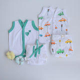 Green Hearts - Everyday Essentials Nappy & Vest (Set of 4)