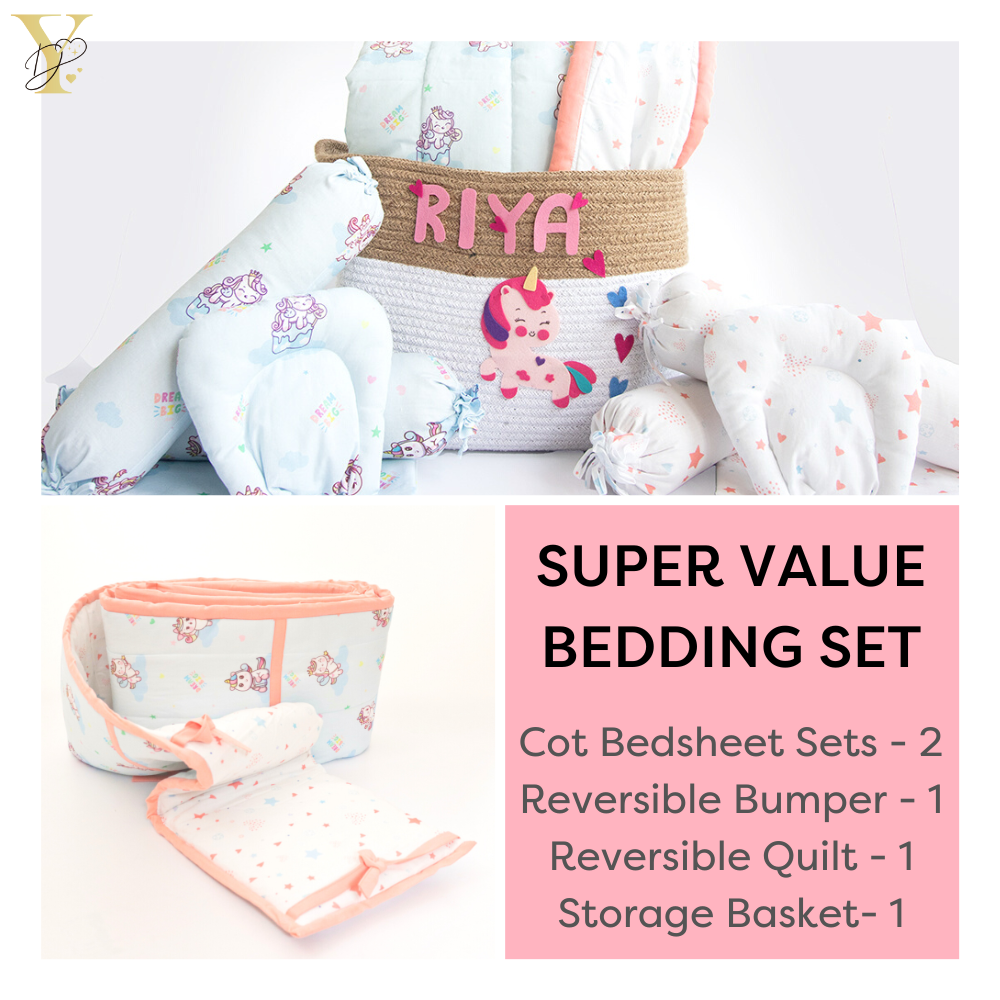 Super Value Bedding Set - Unicorn Dreams & Fairy Dust (Set Of 11)