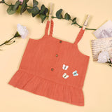 Beautiful Butterfly Coral Woven Top (3-24 M)
