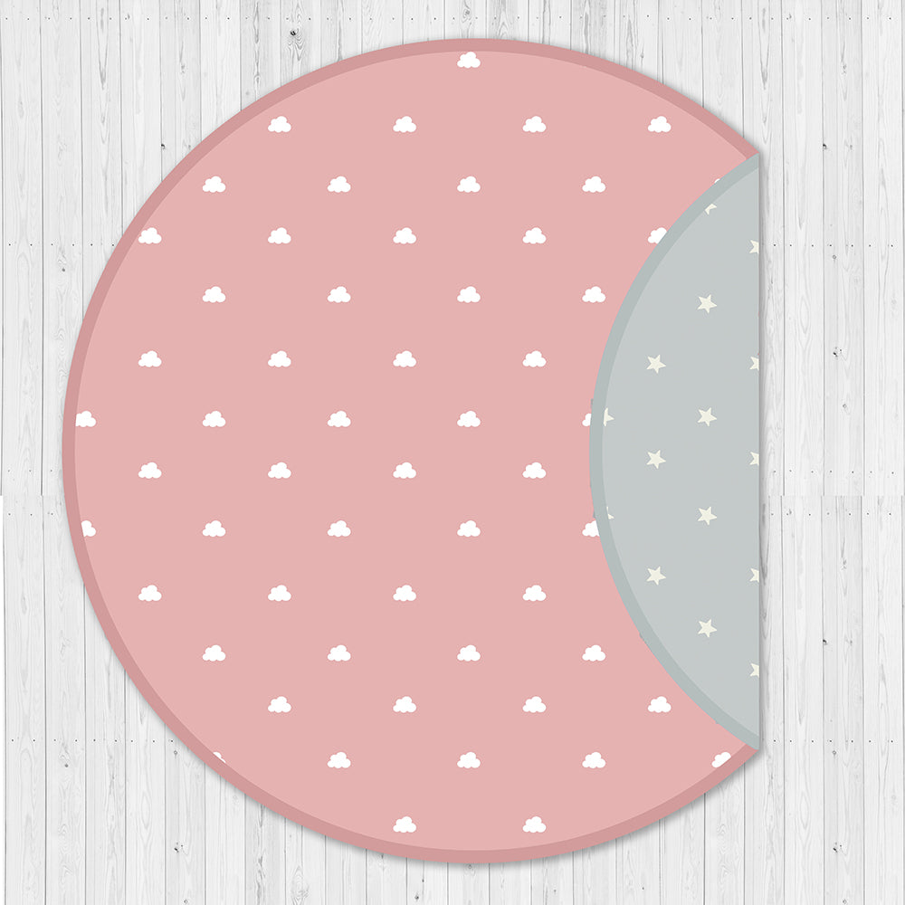 Organic Cushioned Playmat- Clouds (Pink)
