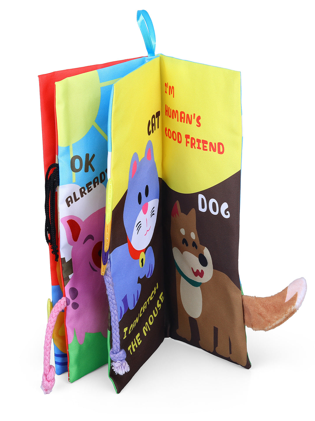 Baby Moo Farm Tail Early Children Sensory Development Interactive 3D Cloth Book With Rustle Paper - Multicolour