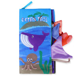 Baby Moo Ocean Tail Early Children Sensory Development Interactive 3D Cloth Book With Rustle Paper - Multicolour