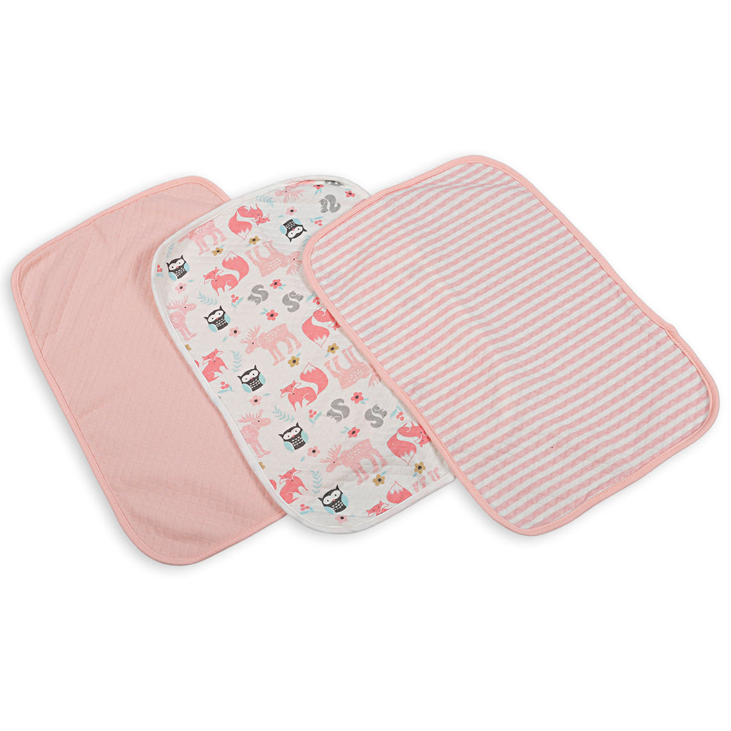 Baby Moo Burp Cloths For Drooling And Feeding Pack Of 3 Forest Pink