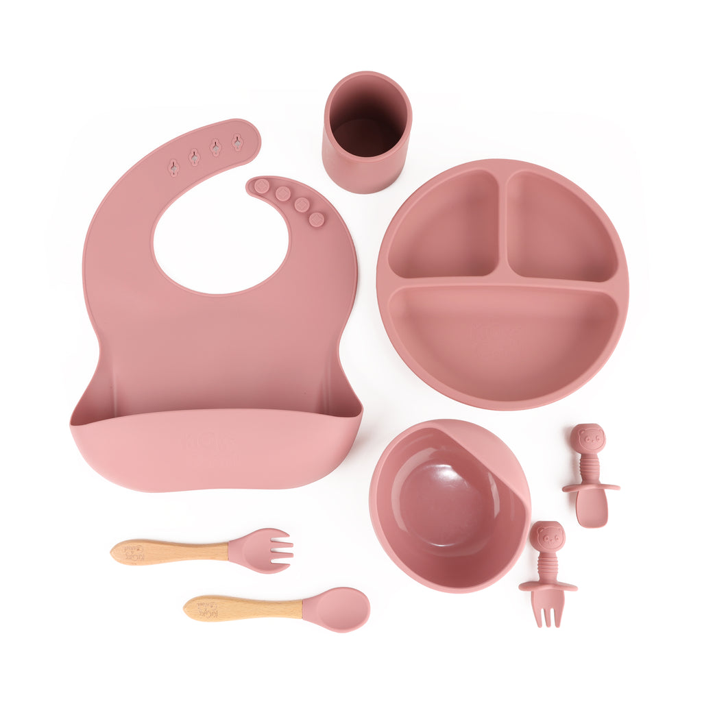 Kicks & Crawl- Silicone Mealtime Set- Pink