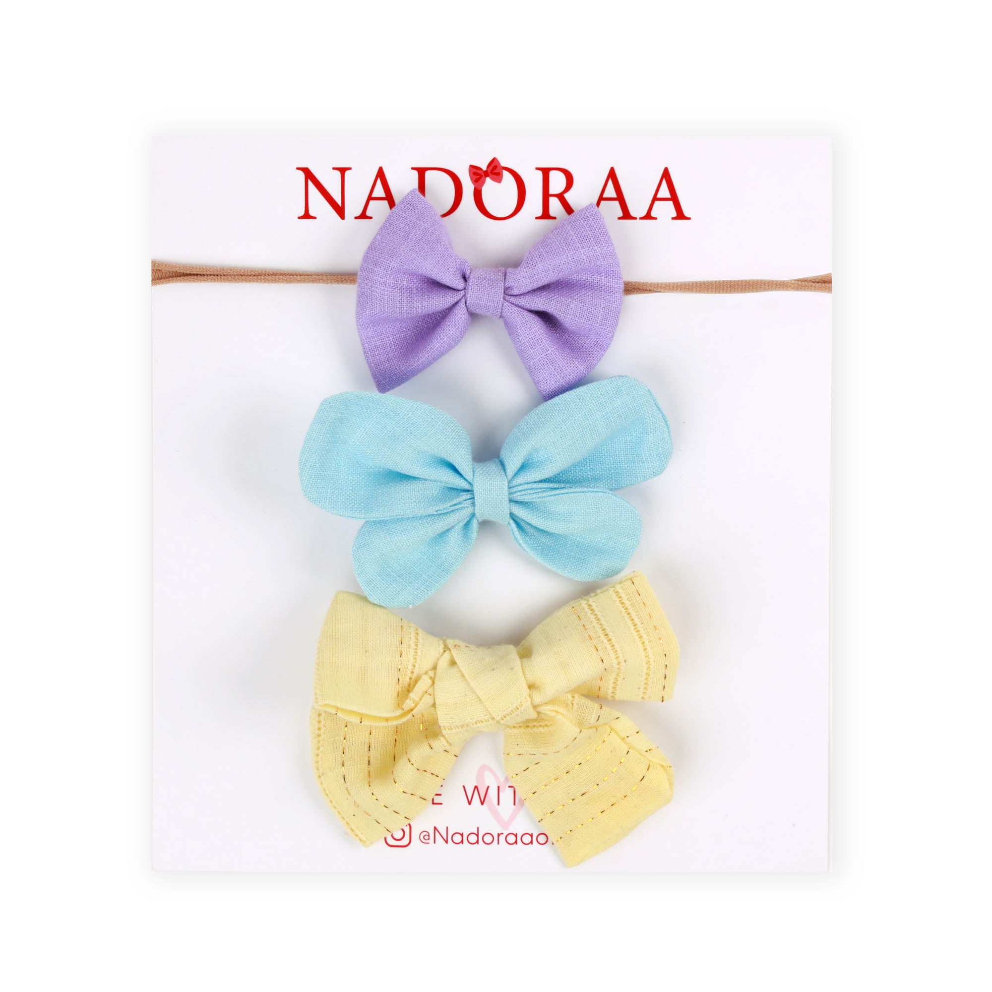 Nadoraa- Pastel Pop Clip and Headband Set- 3 Pack 