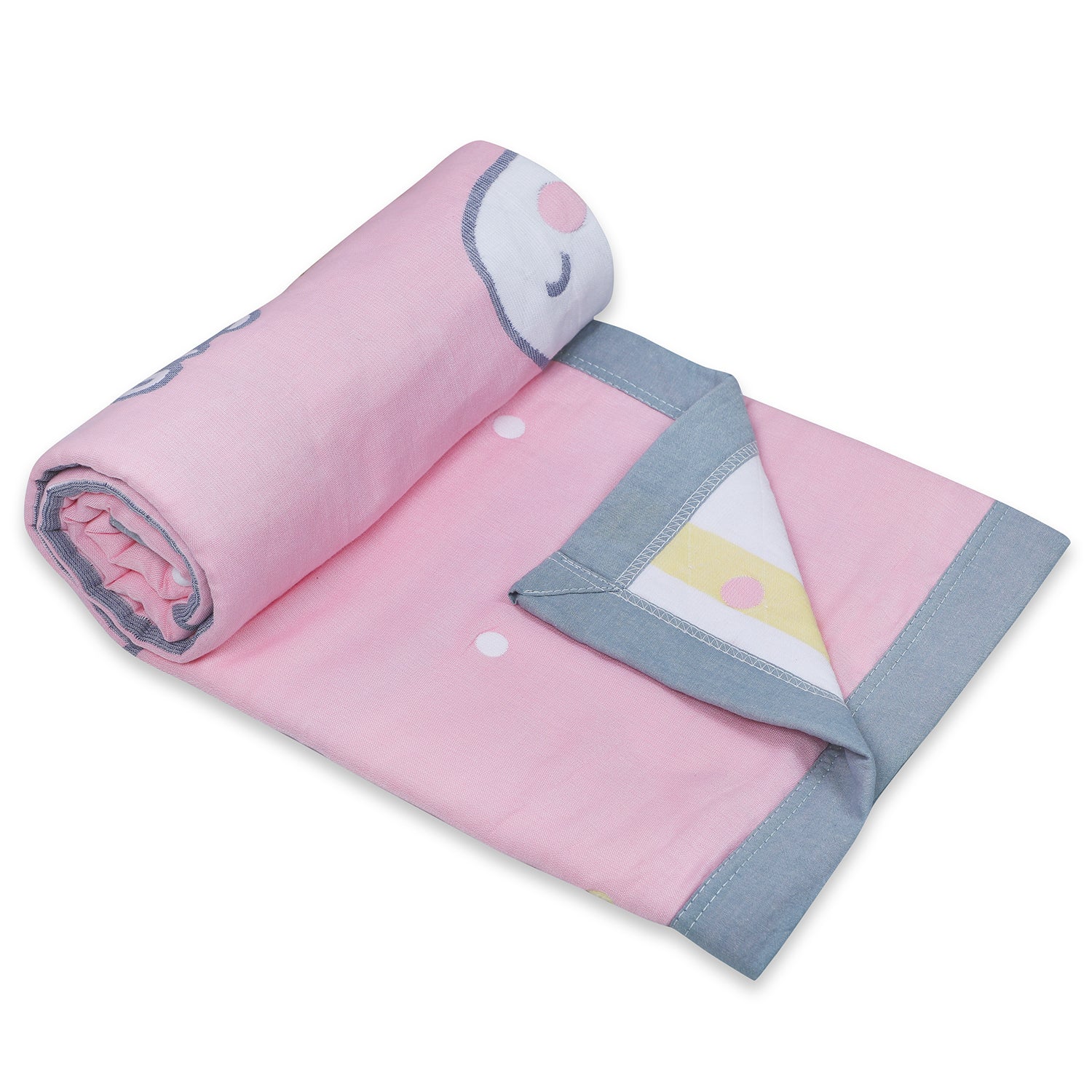 Baby Moo Giraffe All Season Medium Muslin Blanket - Pink - Baby Moo