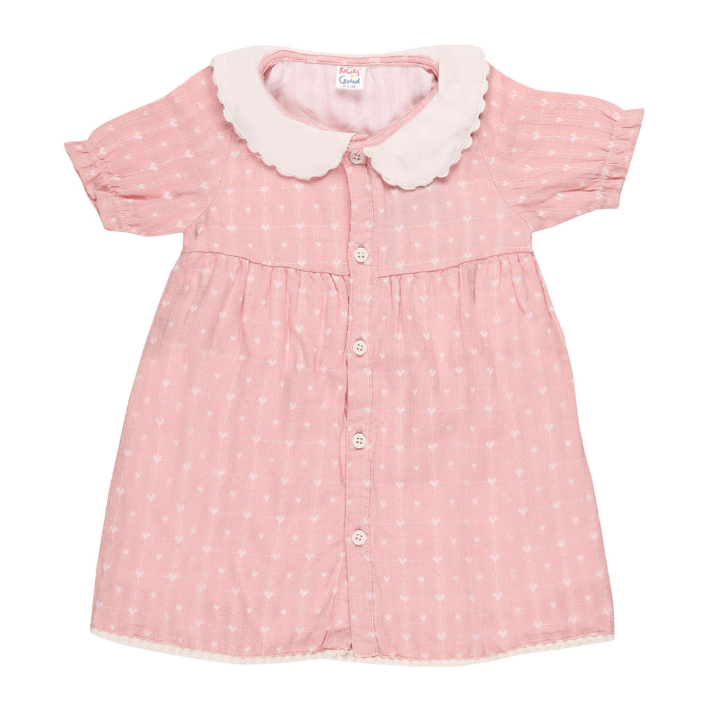 Kicks & Crawl - Pink Hearts Baby Dress (3-24 Months)