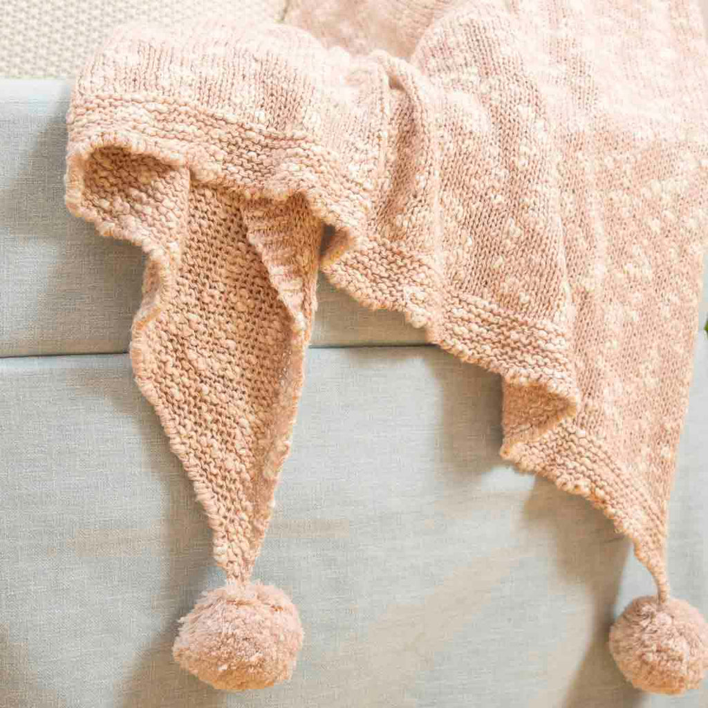 Blush Pink Knitted Blanket