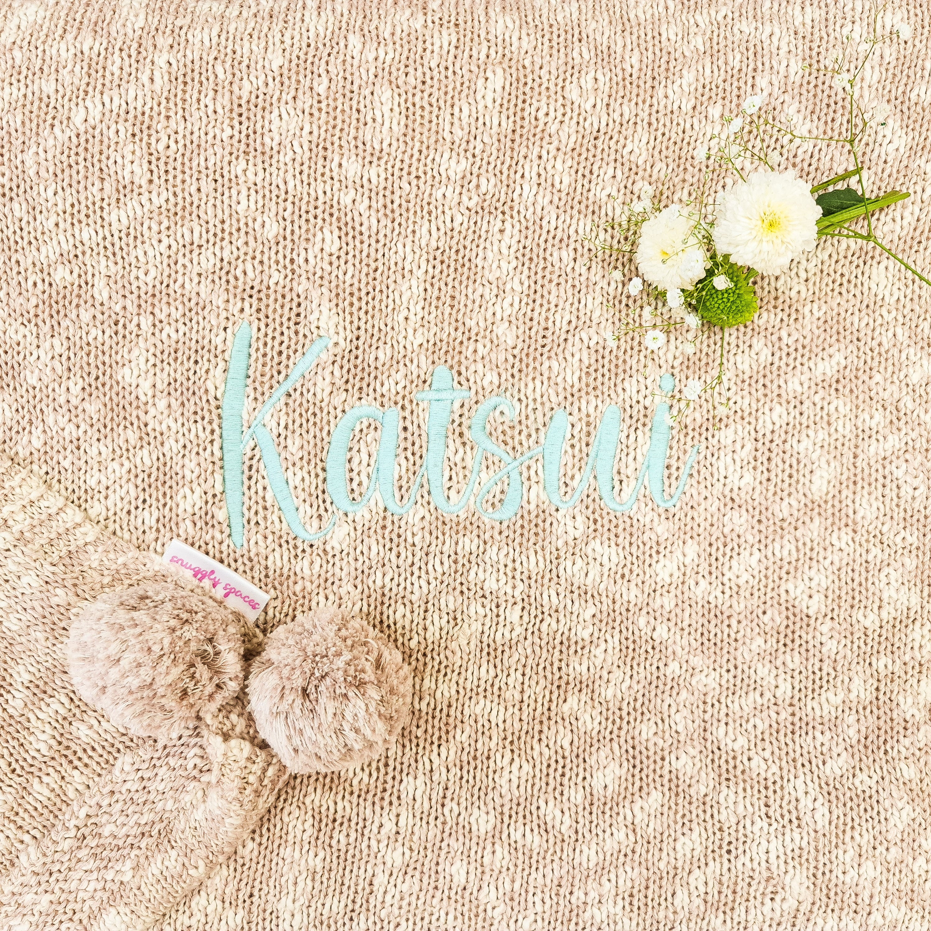 Blush Pink Knitted Blanket