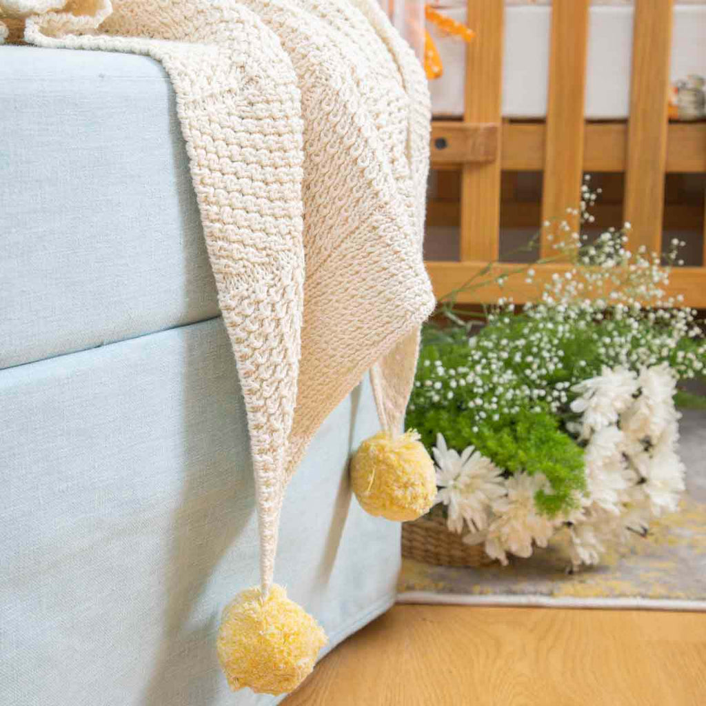 Ivory Knitted Blanket