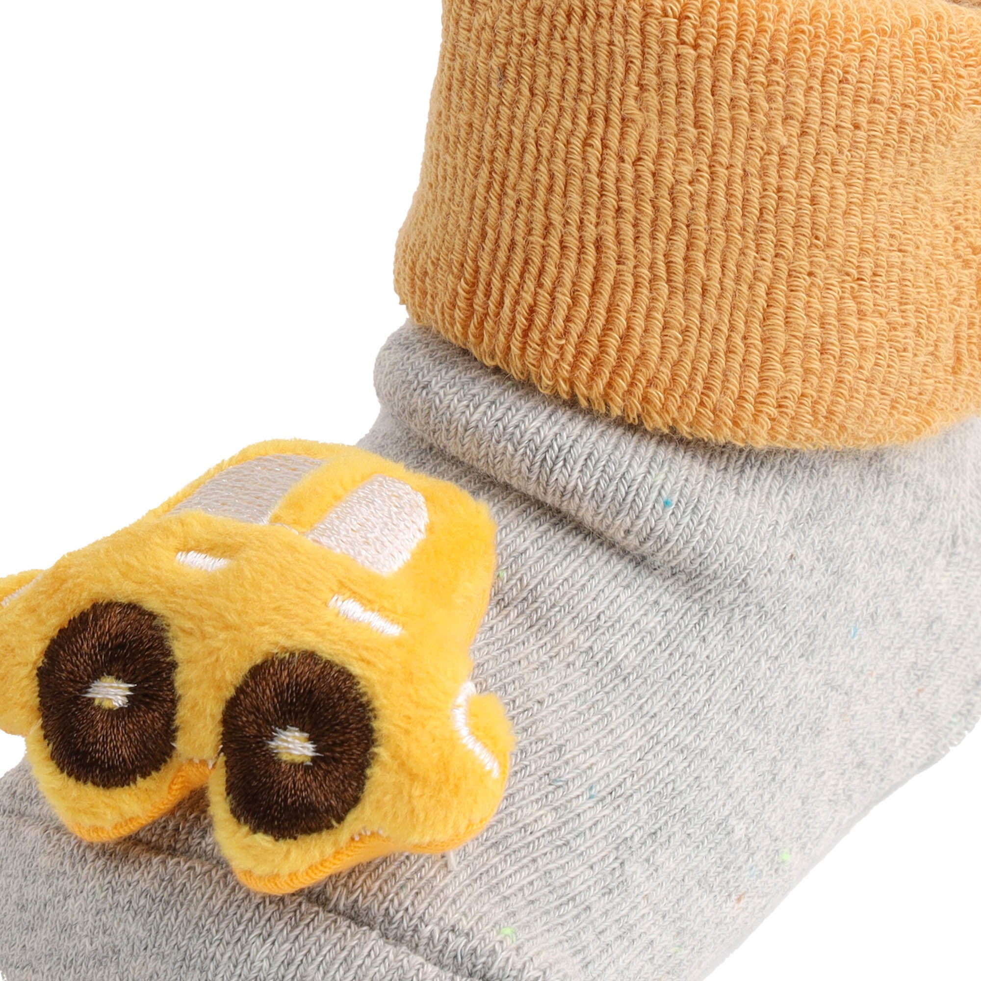 Kicks & Crawl- Cute Car Yellow & Blue 3D Socks - 2 Pack