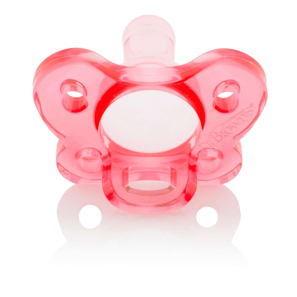 Dr. Brown's Happy Paci Silicone One-Piece Soother, 0-6m - Pink